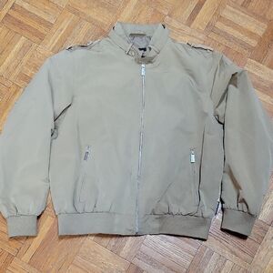 Michael Kors Tan Bomber Jacket with Ribbed Cuffs SIZE LARGE
